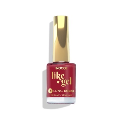 Esmalte de unhas Inocos like gel vermelho com tampa dourada
