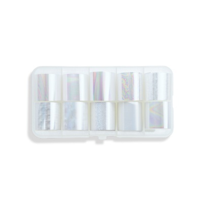 Conjunto de 10 rolos de película holográfica em caixa transparente