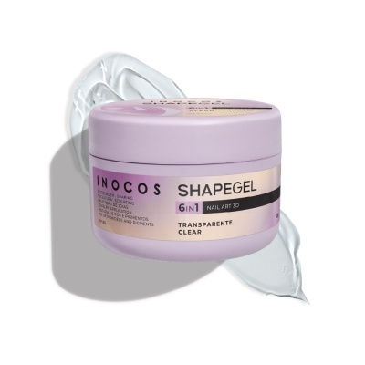 Frasco lilás claro de gel para unhas transparente INOCOS SHAPEGEL