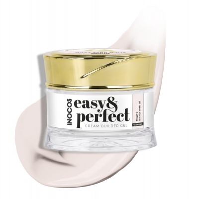 Pote de gel construtor de unhas Inocos Easy & Perfect com tampa dourada