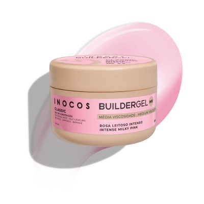 Frasco de gel de construção para unhas rosa Inocos Buildergel Classic