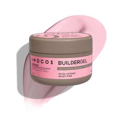 Frasco de gel construção creme INOCOS rosa leitoso