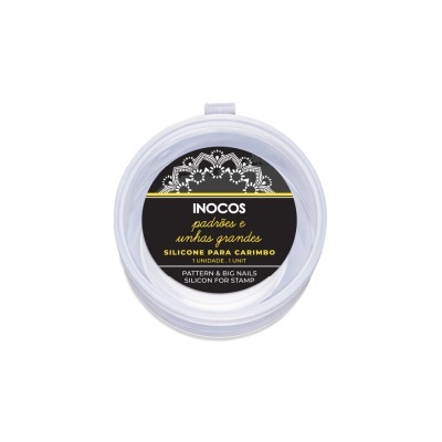 Silicone para carimbo Inocos em frasco redondo transparente com tampa