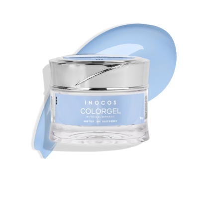 Frasco de gel para unhas azul claro Inocos ColorGel