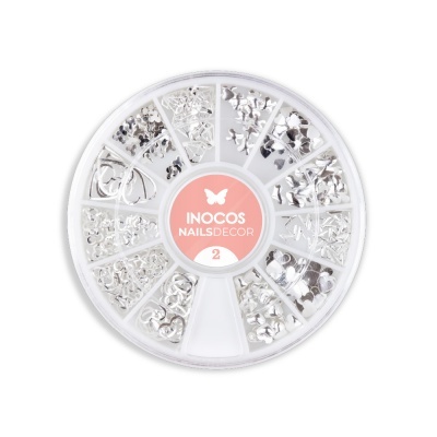 Roda de decoração de unhas prateada INOCOS Nailsdecor