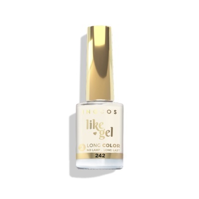 Frasco de verniz de unhas Inocos Like Gel com tampa dourada