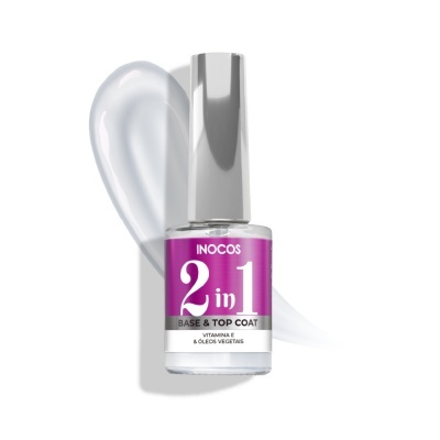 Frasco de verniz unhas INOCOS 2 in 1 Base & Top Coat