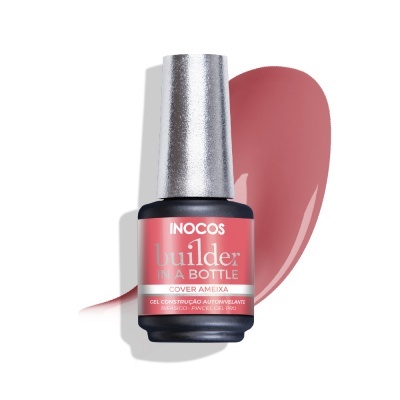 Verniz gel INOCOS Builder In A Bottle cor Cover Ameixa com tampa prateada