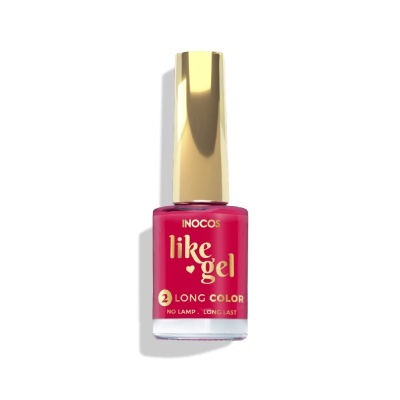 Verniz de unhas rosa INOCOS like gel com tampa dourada
