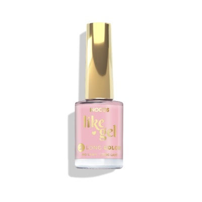 Verniz para unhas rosa claro com tampa dourada