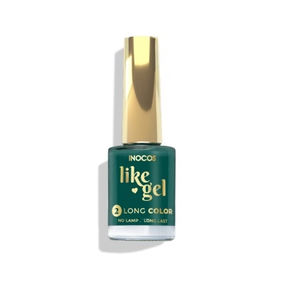 Verniz de unhas Inocos like gel verde com tampa dourada