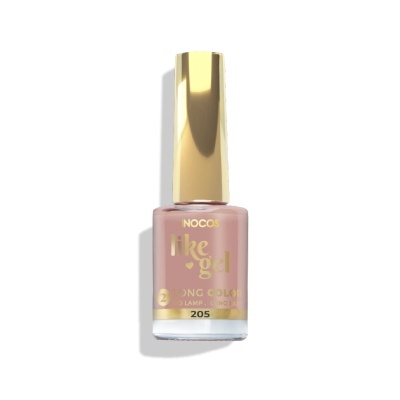 Esmalte de unhas rosa claro com tampa dourada da marca NOCO'S