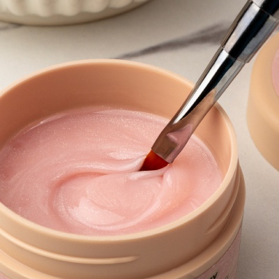 Builder Gel Shimmer INOCOS Nude Leitoso de Média Viscosidade 50g
