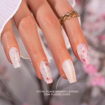 Potal Flake INOCOS Bianco Lattiginoso con fiocchi oro