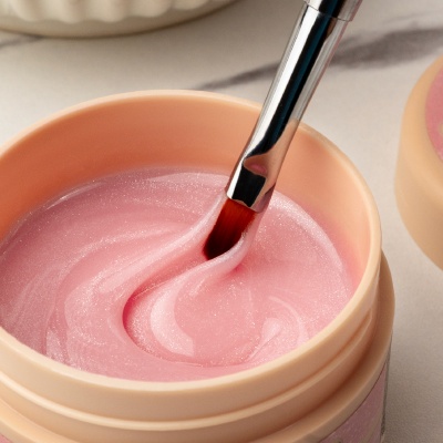 Builder Gel Shimmer INOCOS Rosa Blush Leitoso de Média Viscosidade 50g