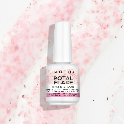 Potal Flake INOCOS Branco Leitoso com Flocos Rosa