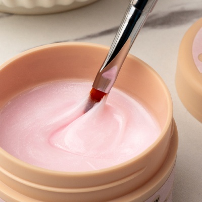 Builder Gel Shimmer INOCOS Rosa Suave Leitoso de Média Viscosidade 50g