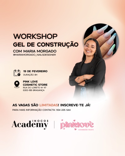 Workshop INOCOS BRAGANÇA - PINKLOVE COSMETIC STORE | 19 FEVEREIRO