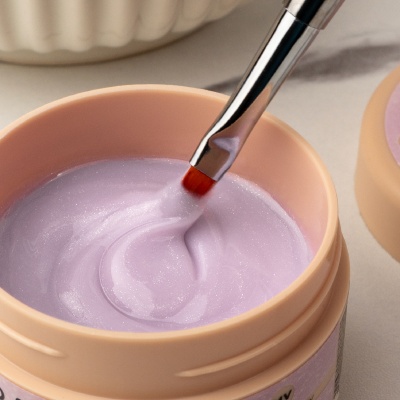 Builder Gel Shimmer INOCOS Lavanda Leitoso de Média Viscosidade 50g