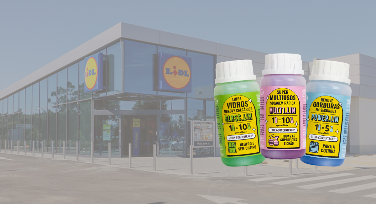 Frascos pequenos de produtos de limpeza ultra-concentrados coloridos para vidro, superfícies e cozinha