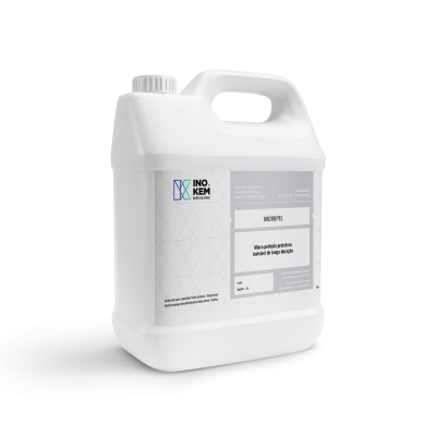 Recipiente plástico branco 5L com rótulo INO.KEM MICROPEL