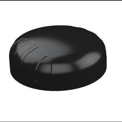 Botão redondo preto liso com sulcos