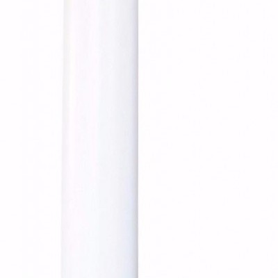 Antena branca cilíndrica com suporte metálico e etiquetas ROHS e CE