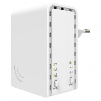 Extensor de sinal Wi-Fi branco com LED e botão