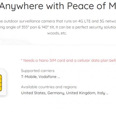 Cartão SIM amarelo com contactos dourados num suporte branco com texto explicativo