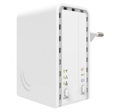 Extensor de sinal Wi-Fi branco com LED e botão