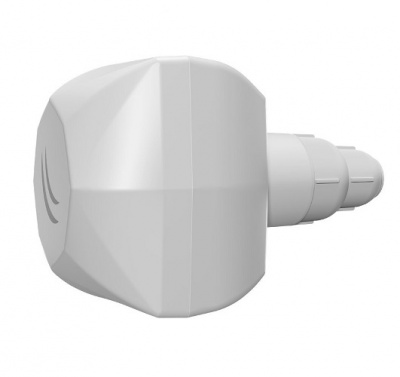 Auricular branco com design geométrico e textura lisa