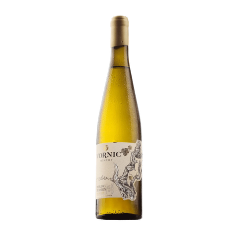 Vornic Riesling de Rhein - Vornic Winery - Branco 75cl 2025 Garrafas de vinho branco Vornic Winery com rótulo branco e ilustração de ramo de vinha