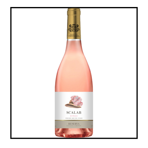Scalab Reserva - Quinta da Centieira - Rosé 75cl (2023) Garrafa de vinho rosé Scalab Syrah com rótulo branco e cápsula dourada