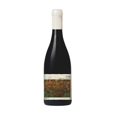 Quinta De S. Sebastião 1755 - Multiwines - Tinto 75cl 2023 garrafa de vinho preta com rótulo artístico e rolha branca