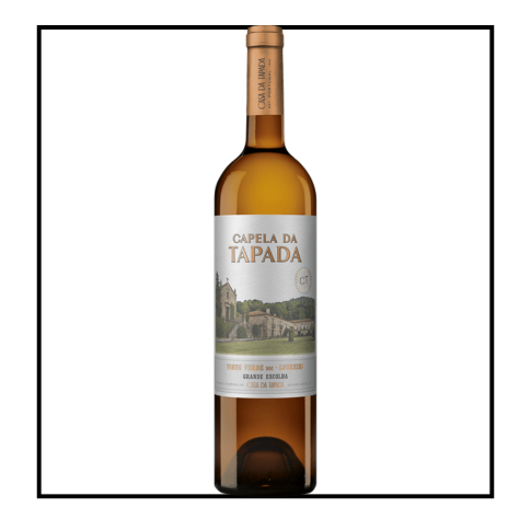 Capela da Tapada - Casa da Tapada - Branco Verde 75cl 2020 Garrafa de vinho branco Capela da Tapada com rótulo e imagem da capela