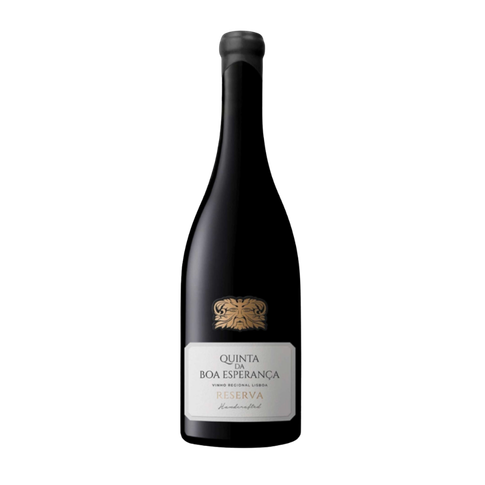 Quinta da Boa Esperança Reserva - Quinta da Boa Esperança - Tinto 75cl 2020 Garrafa de vinho Quinta da Boa Esperança Reserva com rótulo branco e tampa preta