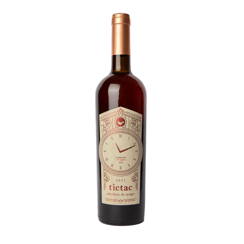 Tic Tac - Monte Bluna - Rosé 75cl 2021 Garrafa de vinho tinto 2021 com rótulo de relógio e tampa cobre