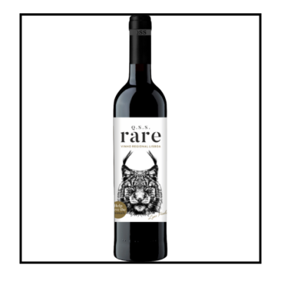 Garrafa de vinho tinto com rótulo branco e imagem de tigre