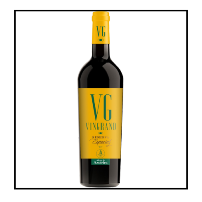 garrafa de vinho VINGRAND RESERVA Especial com rótulo amarelo