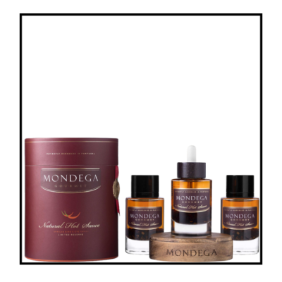 Conjunto de molhos MONDEGA GOURMET com embalagem lata e frascos de vidro