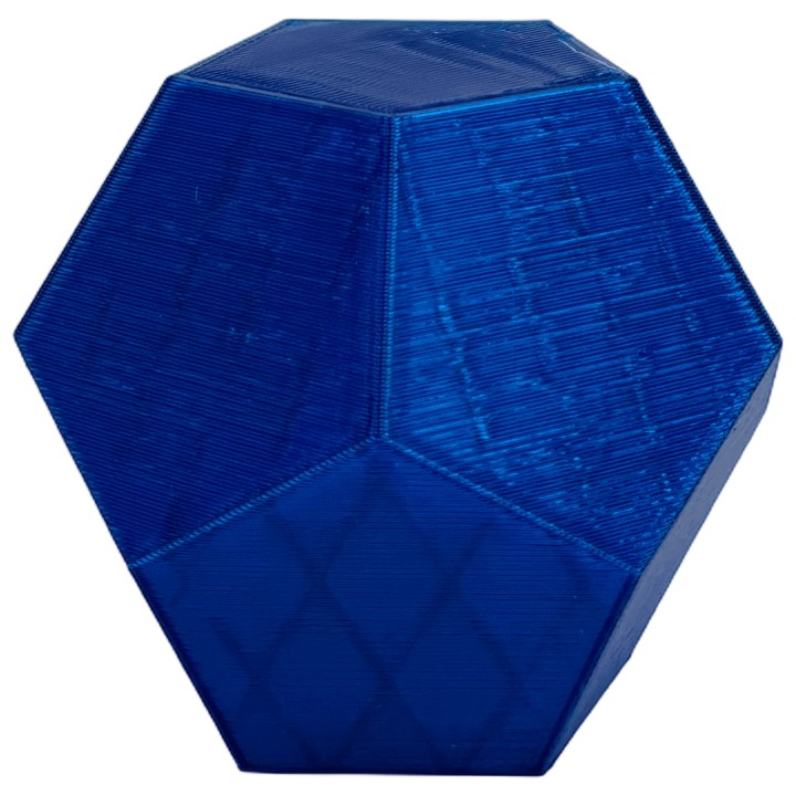 PETG ZAPHIRE Diâmetro 1,75mm Bobine 1kg - Sakata 3D Poliedro sólido azul com textura estriada