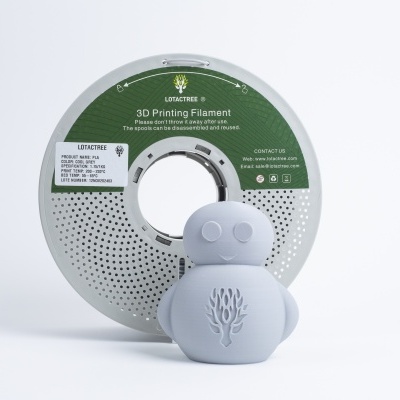 Filamento para impressão 3D com figura impressa em 3D à frente