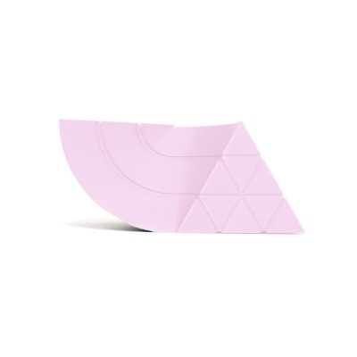 Peças geométricas cor-de-rosa com relevo sobre fundo branco