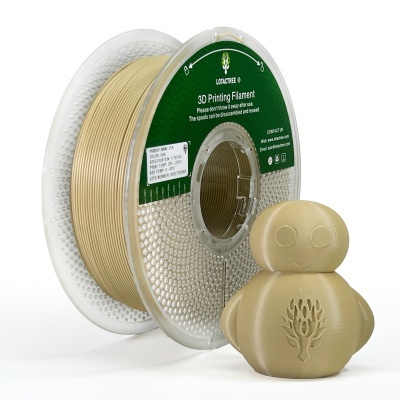 Rolo de filamento para impressão 3D carvalho com figura impressa