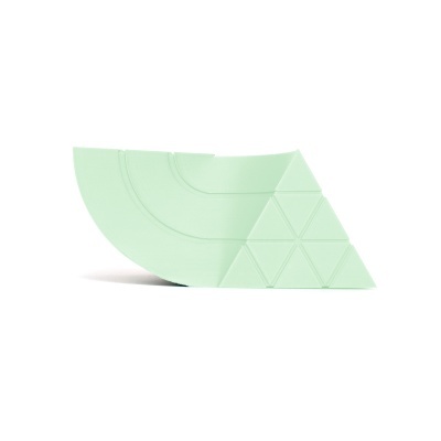 Produtos de argila verde menta com padrões geométricos