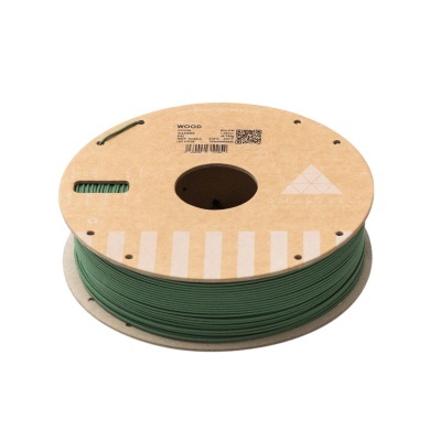 Rolo de filamento para impressão 3D verde em suporte de cartão reciclado