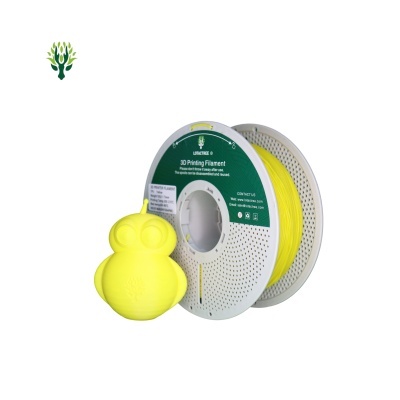 Filamento amarelo para impressão 3D com figura de coruja impressa