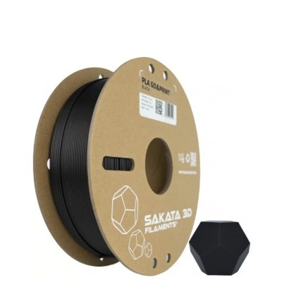 Carretel de filamento preto para impressora 3D da SAKATA 3D FILAMENTS com modelo geométrico preto