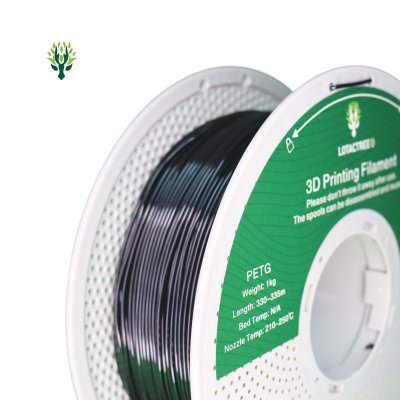 Bobina de filamento de impressão 3D PETG preto LOTAOCTREE