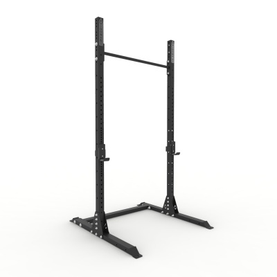 Estrutura de treino preta de metal com barra horizontal para pull-ups